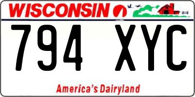 WI license plate 794XYC