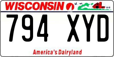 WI license plate 794XYD