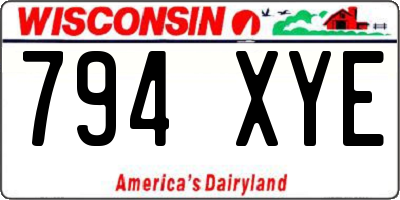 WI license plate 794XYE