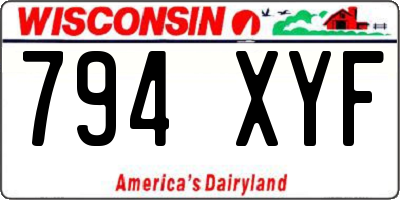 WI license plate 794XYF