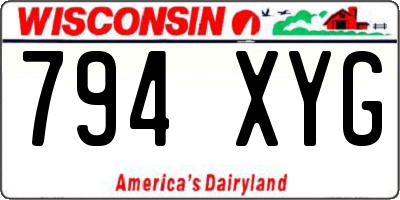 WI license plate 794XYG