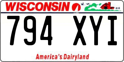 WI license plate 794XYI