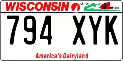WI license plate 794XYK