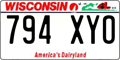 WI license plate 794XYO