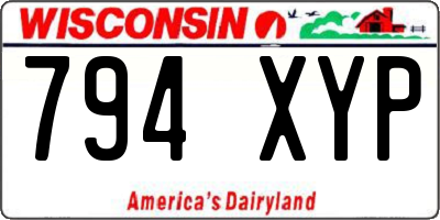 WI license plate 794XYP
