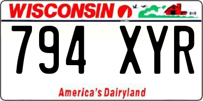 WI license plate 794XYR