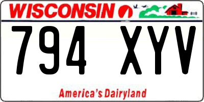 WI license plate 794XYV