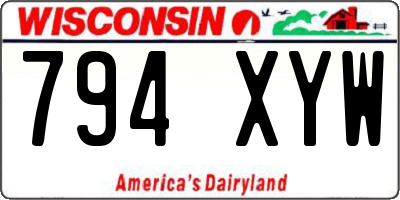 WI license plate 794XYW