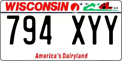 WI license plate 794XYY