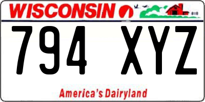 WI license plate 794XYZ