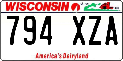 WI license plate 794XZA