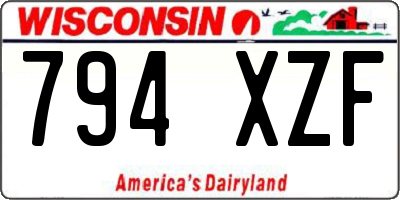 WI license plate 794XZF