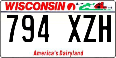 WI license plate 794XZH