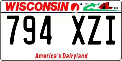 WI license plate 794XZI