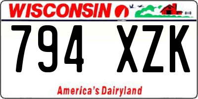 WI license plate 794XZK