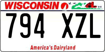 WI license plate 794XZL