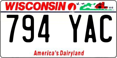 WI license plate 794YAC