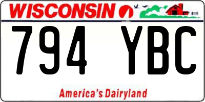 WI license plate 794YBC