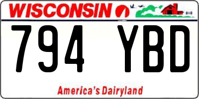 WI license plate 794YBD