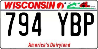 WI license plate 794YBP