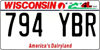 WI license plate 794YBR