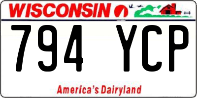 WI license plate 794YCP