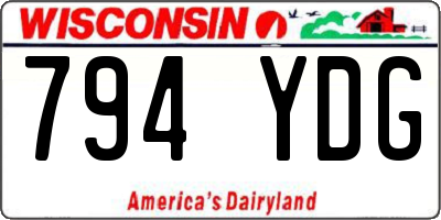 WI license plate 794YDG