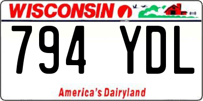 WI license plate 794YDL