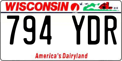 WI license plate 794YDR