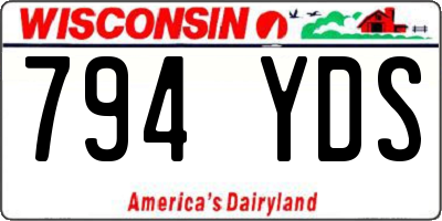 WI license plate 794YDS