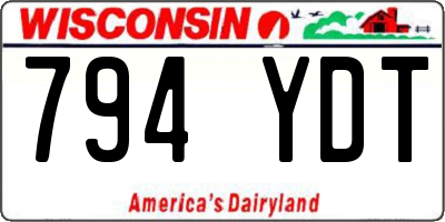 WI license plate 794YDT