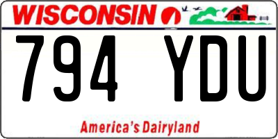 WI license plate 794YDU