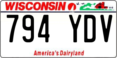 WI license plate 794YDV