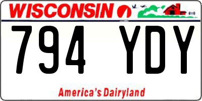 WI license plate 794YDY