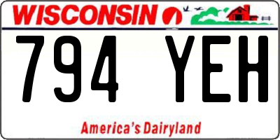 WI license plate 794YEH