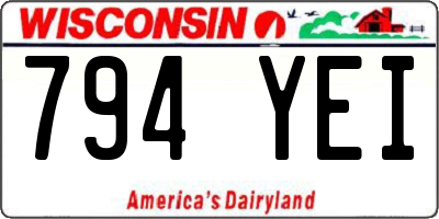 WI license plate 794YEI