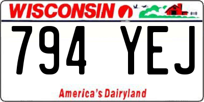 WI license plate 794YEJ