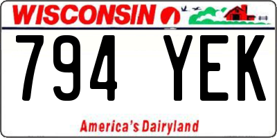 WI license plate 794YEK