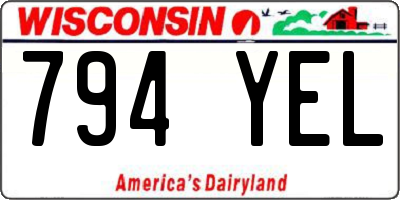 WI license plate 794YEL