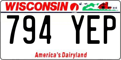 WI license plate 794YEP