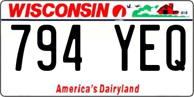 WI license plate 794YEQ