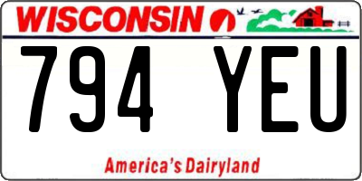 WI license plate 794YEU