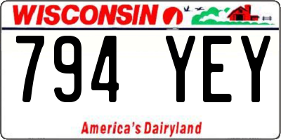 WI license plate 794YEY