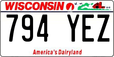 WI license plate 794YEZ