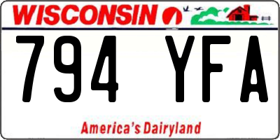 WI license plate 794YFA