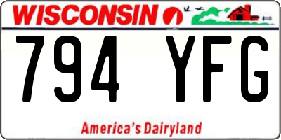 WI license plate 794YFG