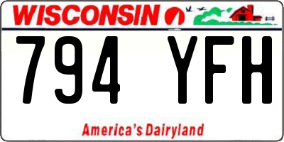 WI license plate 794YFH