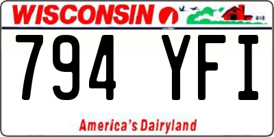 WI license plate 794YFI