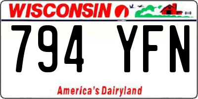 WI license plate 794YFN