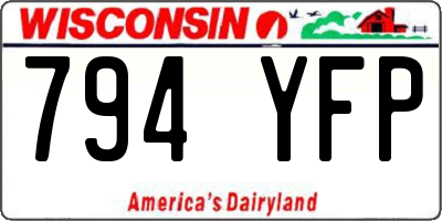 WI license plate 794YFP
